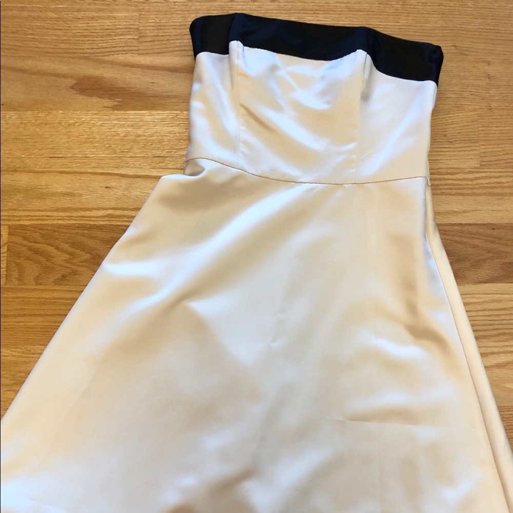 White House Black Market Black and Cream dress